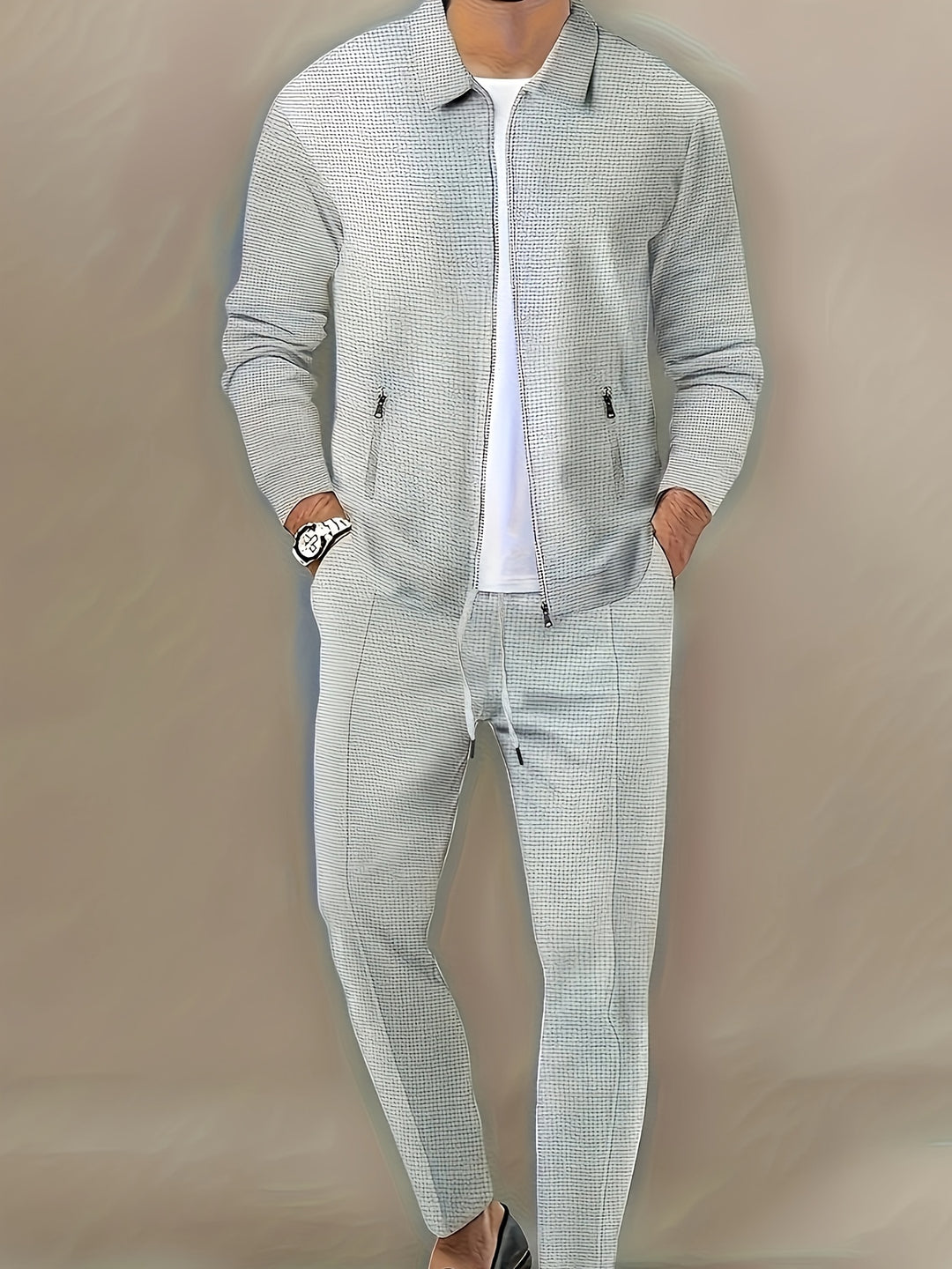 Men's Sports Set | Polyester Knitted | Zip-up | Breathable & Lightweight