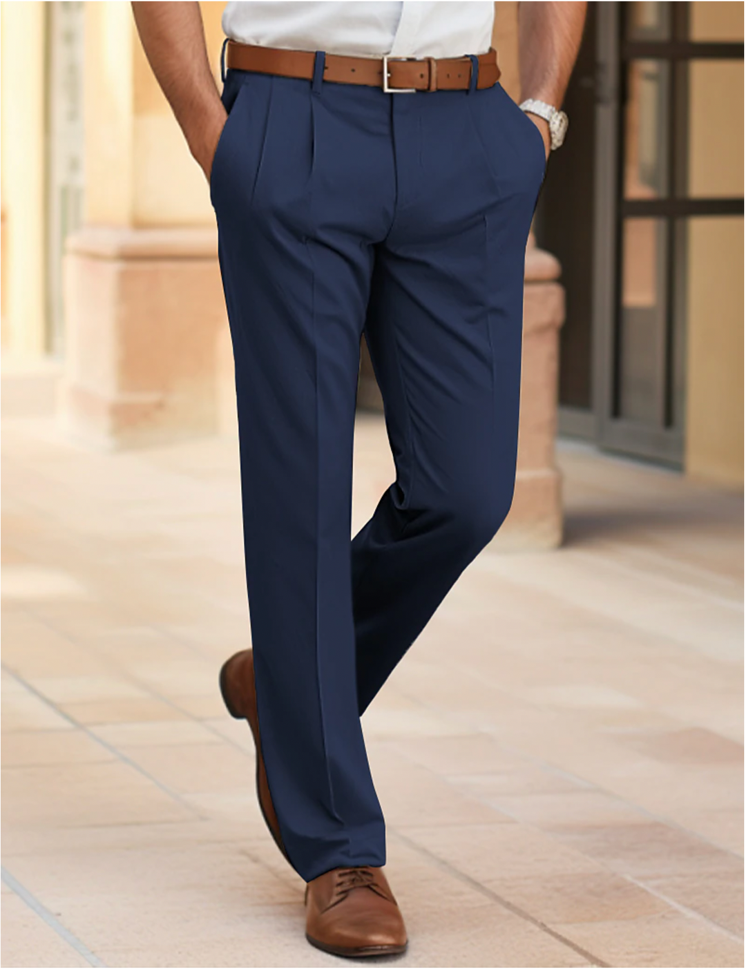Elegant men's ankle-length suit trousers with a modern fit and stylish comfort | Tycho