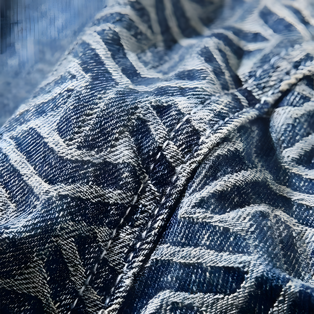 Classic denim jacket for men with wide shoulders and unique rock pattern | Beau