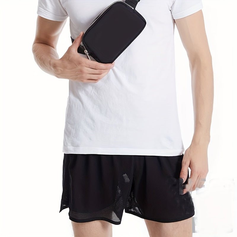 Hip bag | Lightweight Nylon | Adjustable Strap & Multiple Pockets | Black
