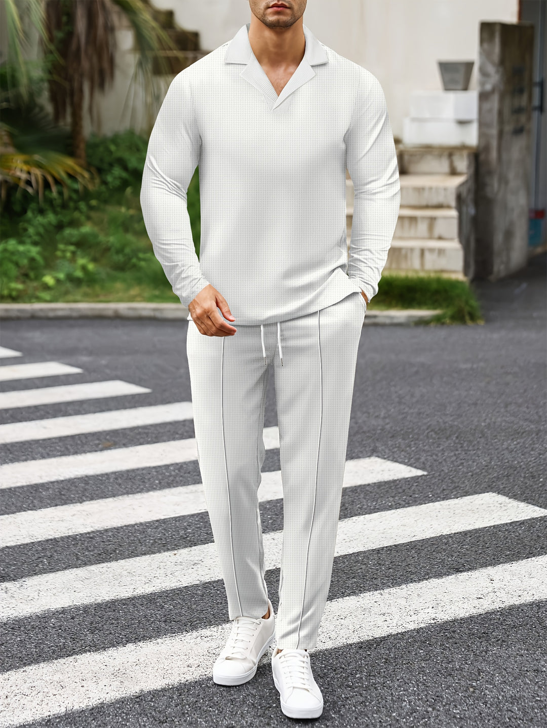 Men's Casual Set | Lapel Shirt & Trousers | Stylish & Comfortable | Spring