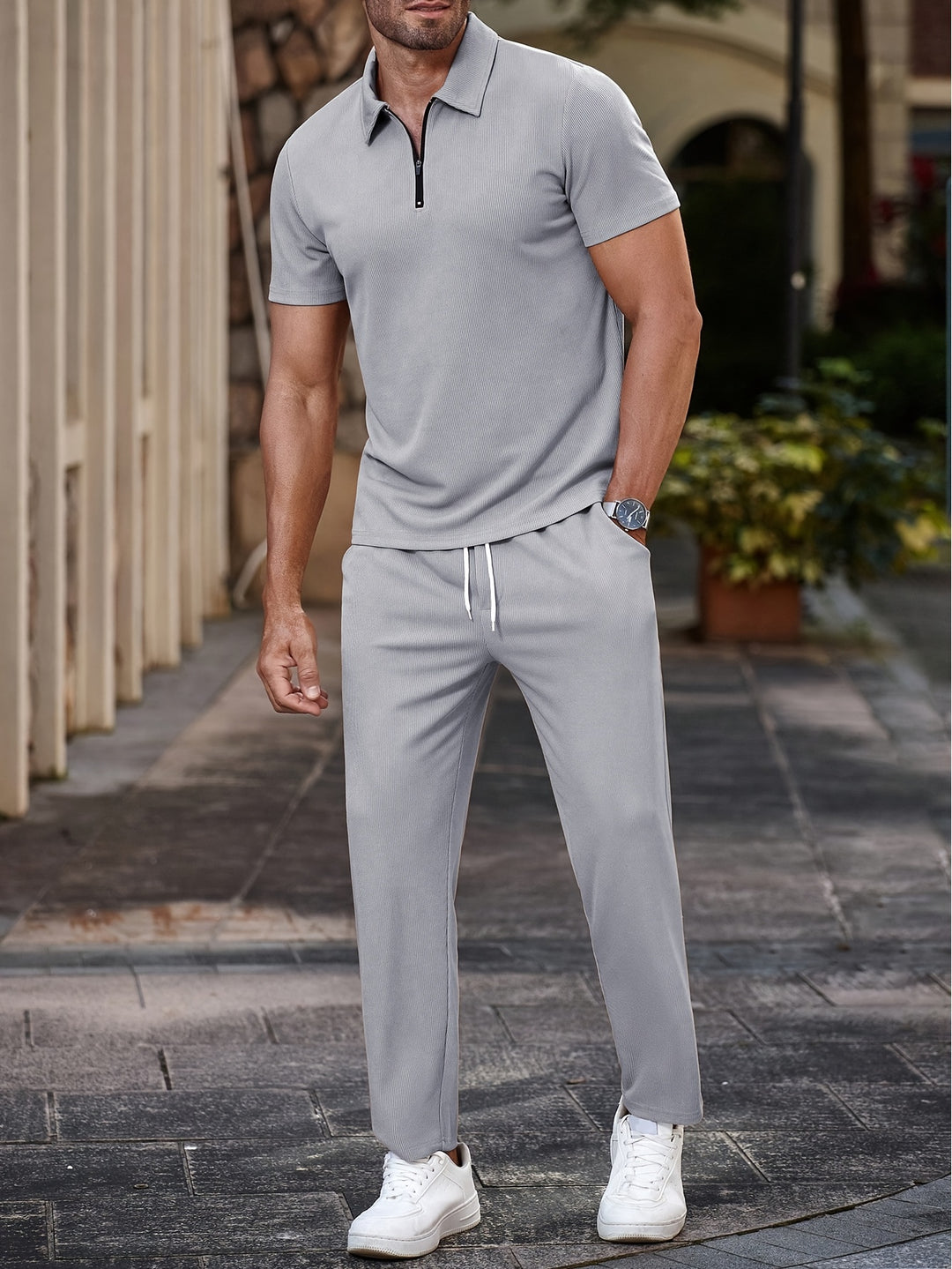 Men's Two-piece Set | Short-Sleeve Shirt & Pants | Casual & Comfortable