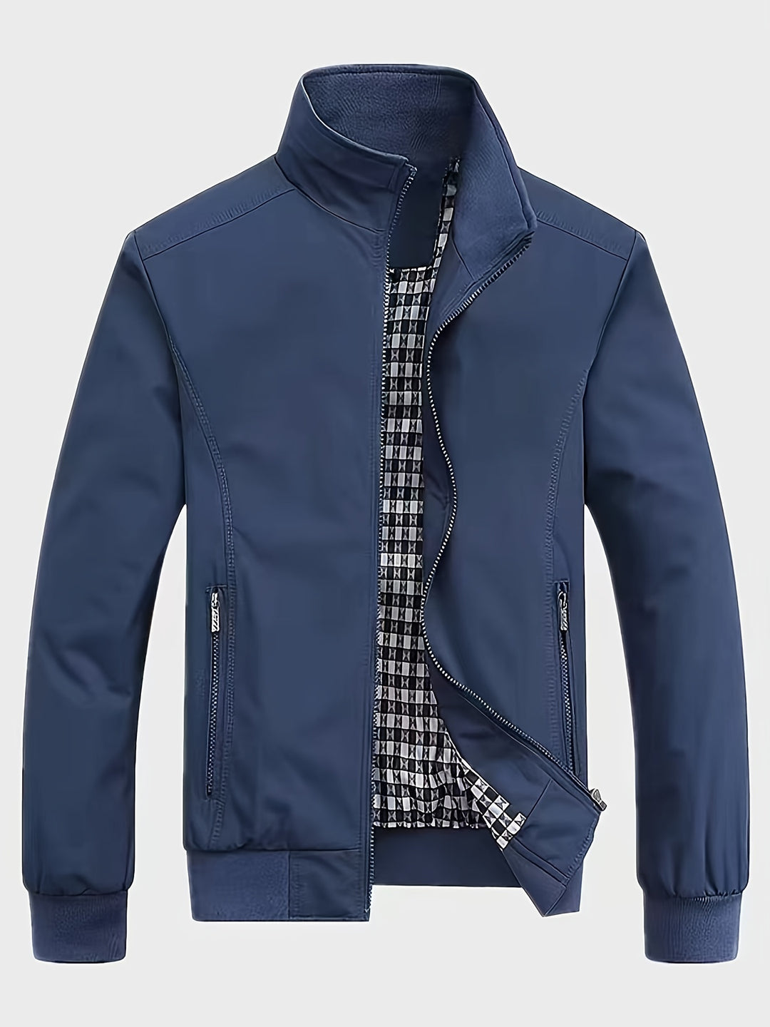 Men's Business Jacket | Zip & Stand-up Collar | Stylish & Comfortable | Spring