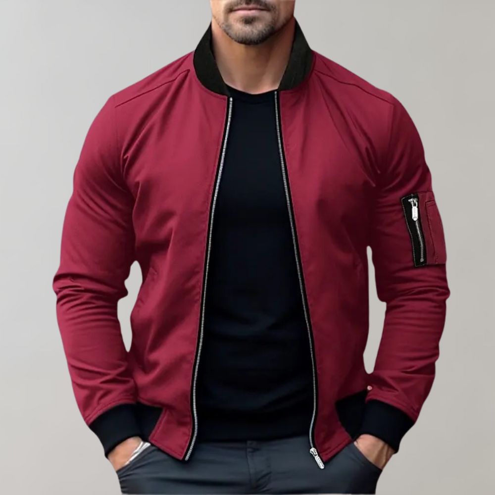 Chic and stylish bomber jacket for men with effortless charm and urban look | Sam