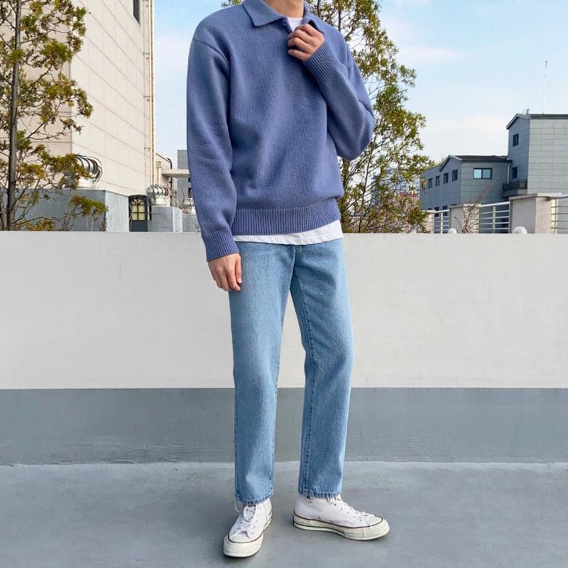 Elegant wool polo jumper with button placket for effortless style and warmth | Gabriel
