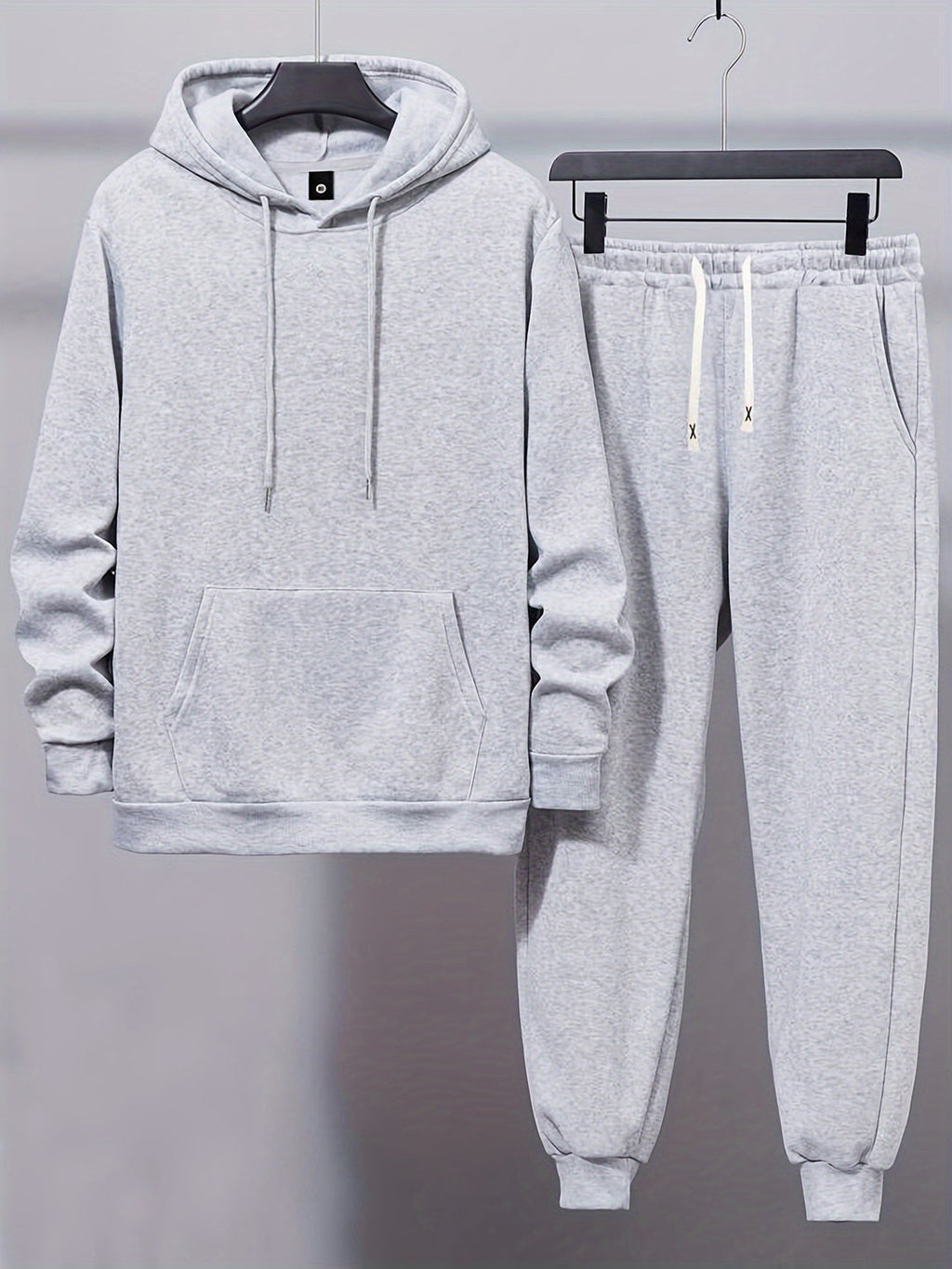 Men's Comfort Sweatsuit | Plain hooded jumper & Drawstring trousers | Sporty & Casual