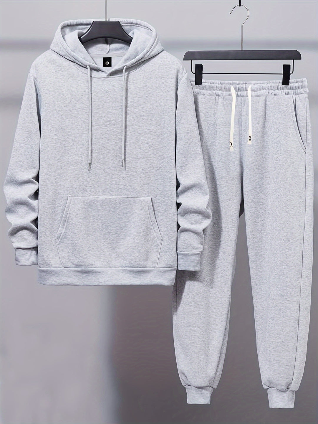 Men's Comfort Sweatsuit | Plain hooded jumper & Drawstring trousers | Sporty & Casual