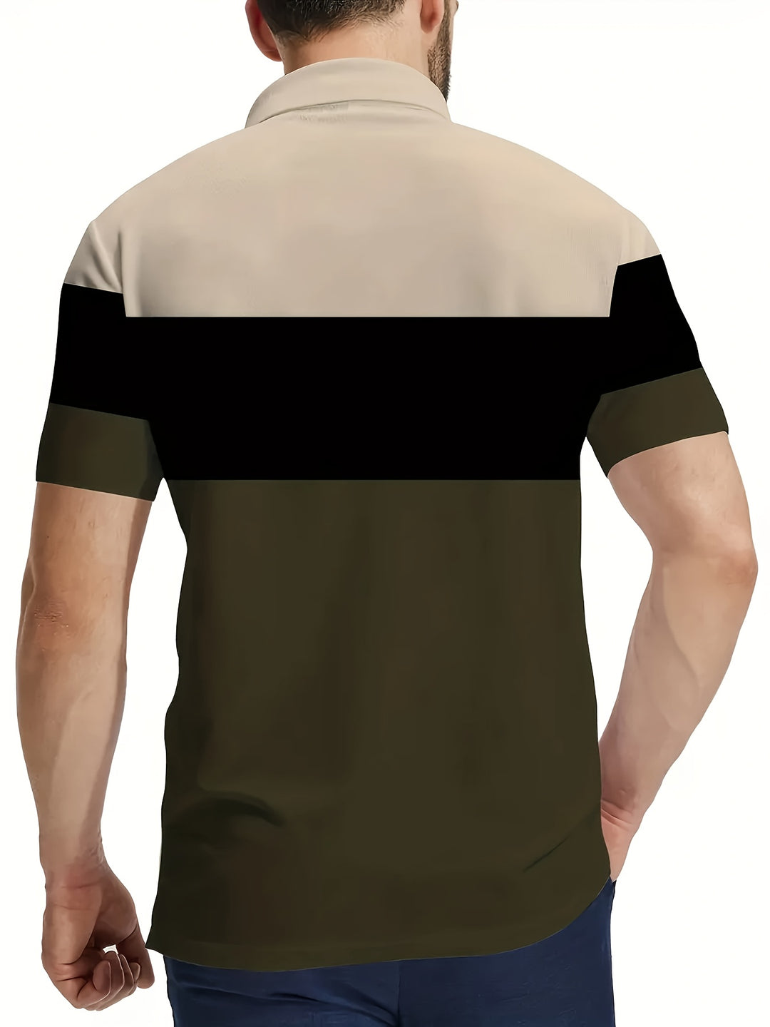 Men's Shirt | Polo with All-over Print | Short Sleeves | Summer