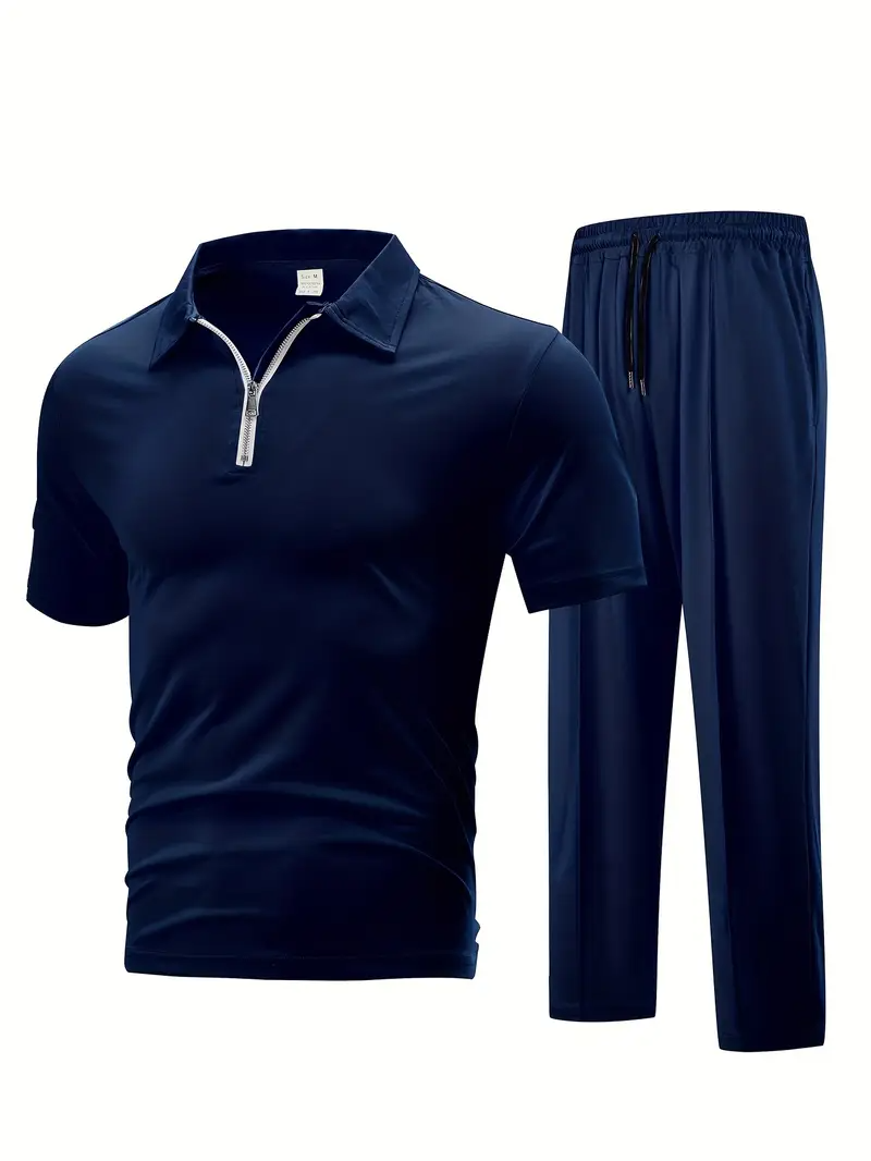 Men's set | Trendy & Comfortable | Zip T-shirt & Pants | Daily Use