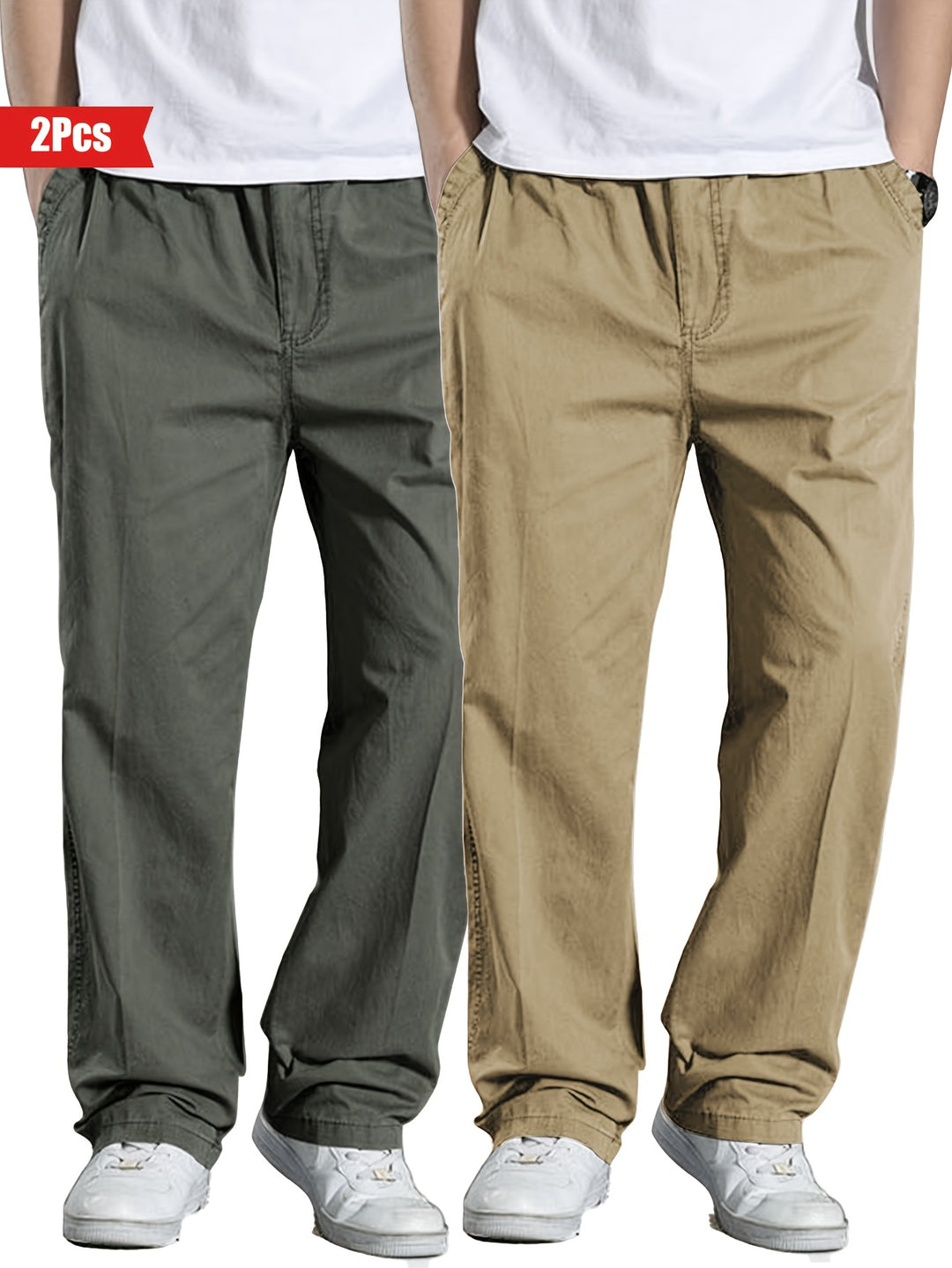 Men's Set of 2 Pants | 100% Cotton & Loose Fit | Outdoor & Casual Clothing