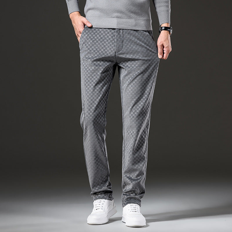 Elegant and versatile men's checked corduroy trousers with timeless charm | Victor