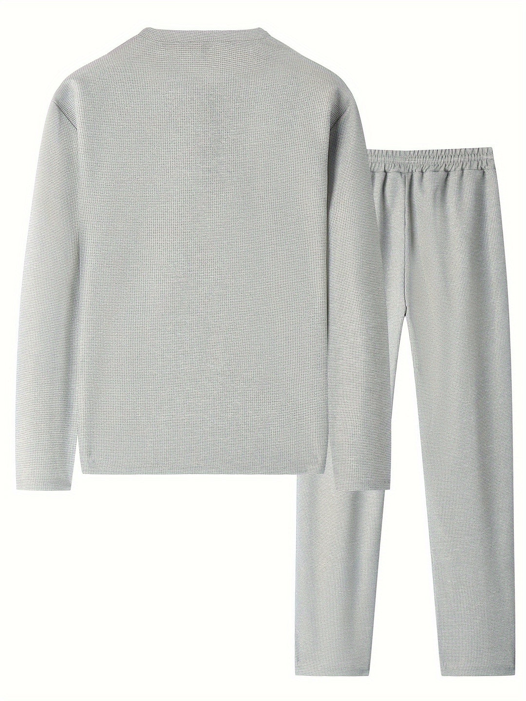 Men's Two-piece Set | Waffle Pattern Sweatshirt & Pants | Comfortable & Stylish | Spring & Autumn