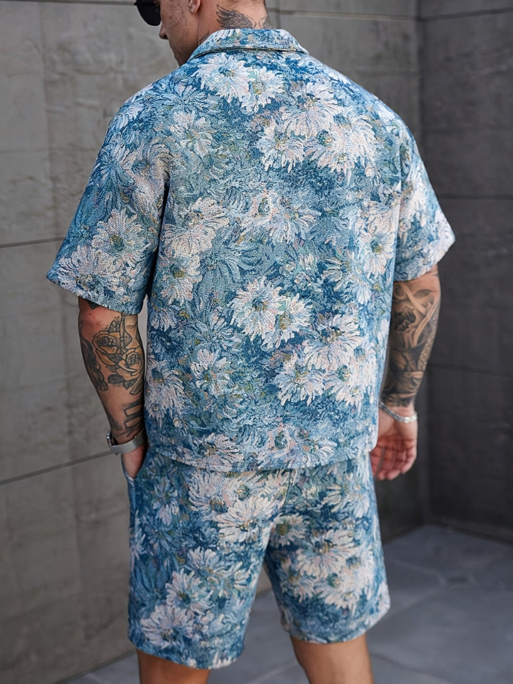 Men's Set | Floral Print Shirt & Shorts | Short Sleeve & Loose Fit | Summer Casual