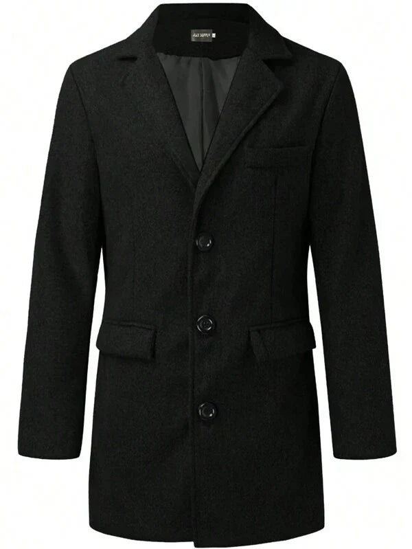 Classic Tailored Overcoat for Men with Timeless Elegance and Classic Hairstyle Design | Teun
