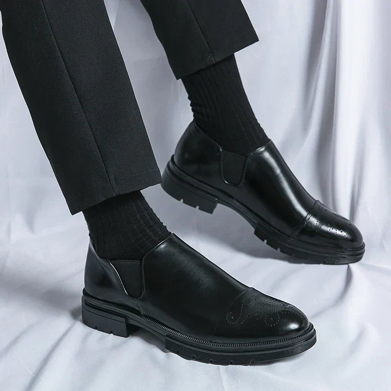 Classic Genuine Leather Slip-On Dress Shoes for Men with Elegant Finish | Quinn