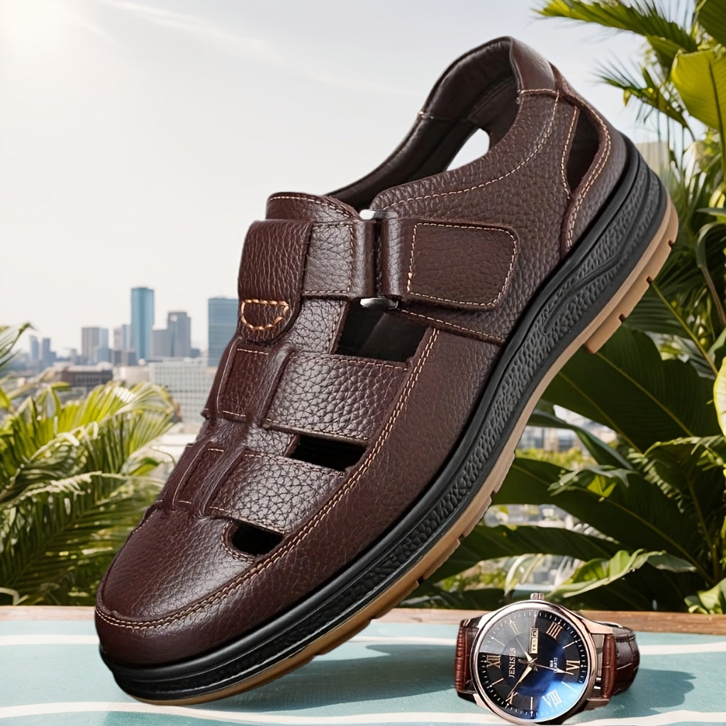 Men's Sandals | Breathable & anti-odour | Comfortable & Durable | Cowhide Upper