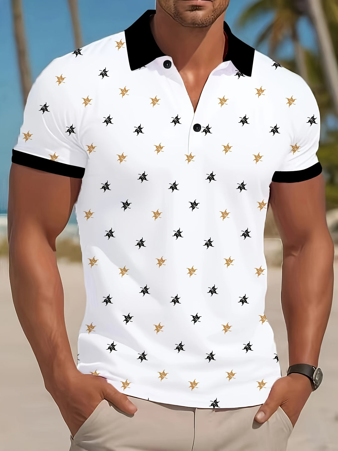 Men's Golf Polo | 3D Print | Sporty & Breathable | Lightweight