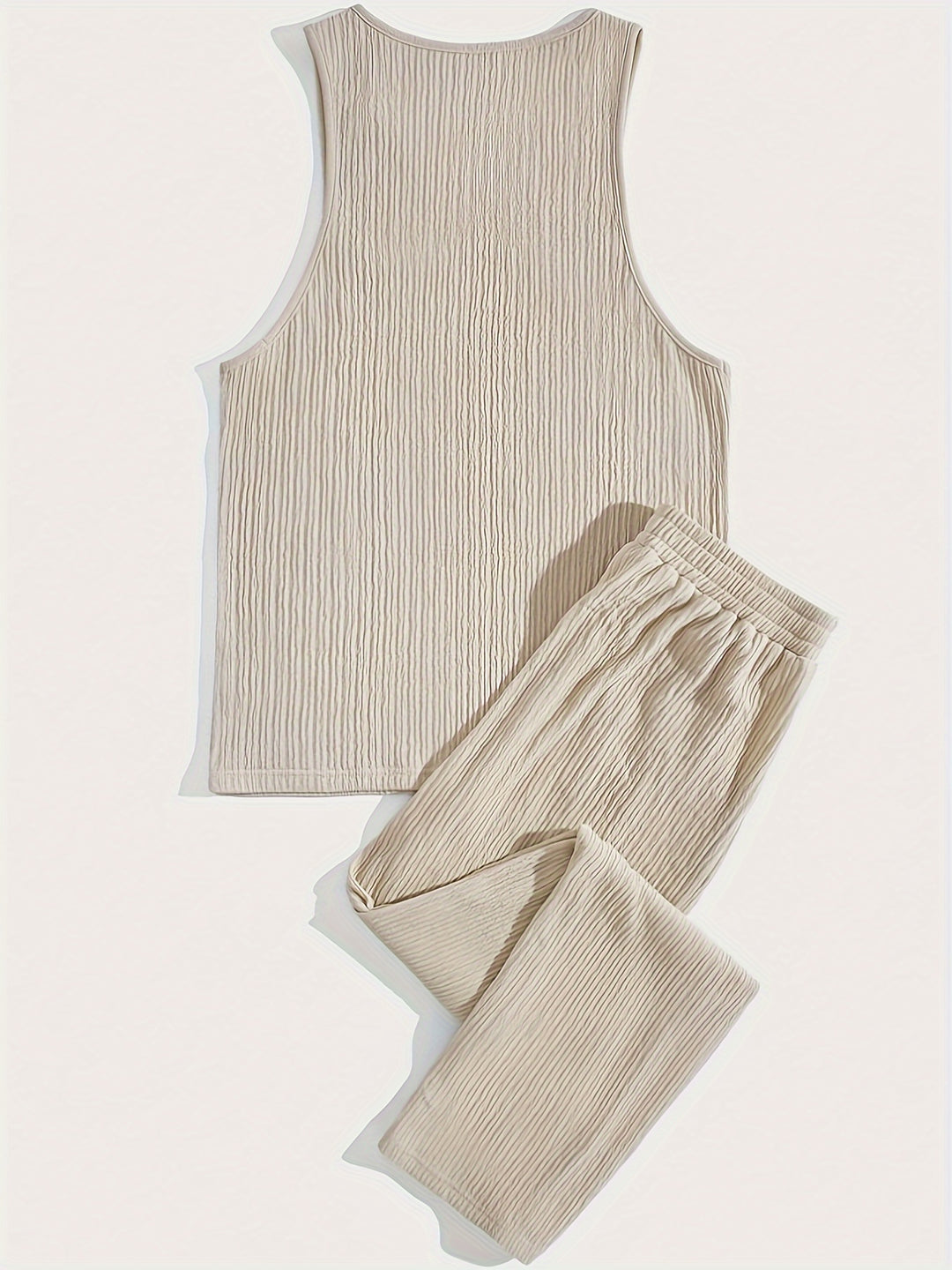 Men's Summer Set | Tank Top & Pants | Comfortable & Casual | Polyester
