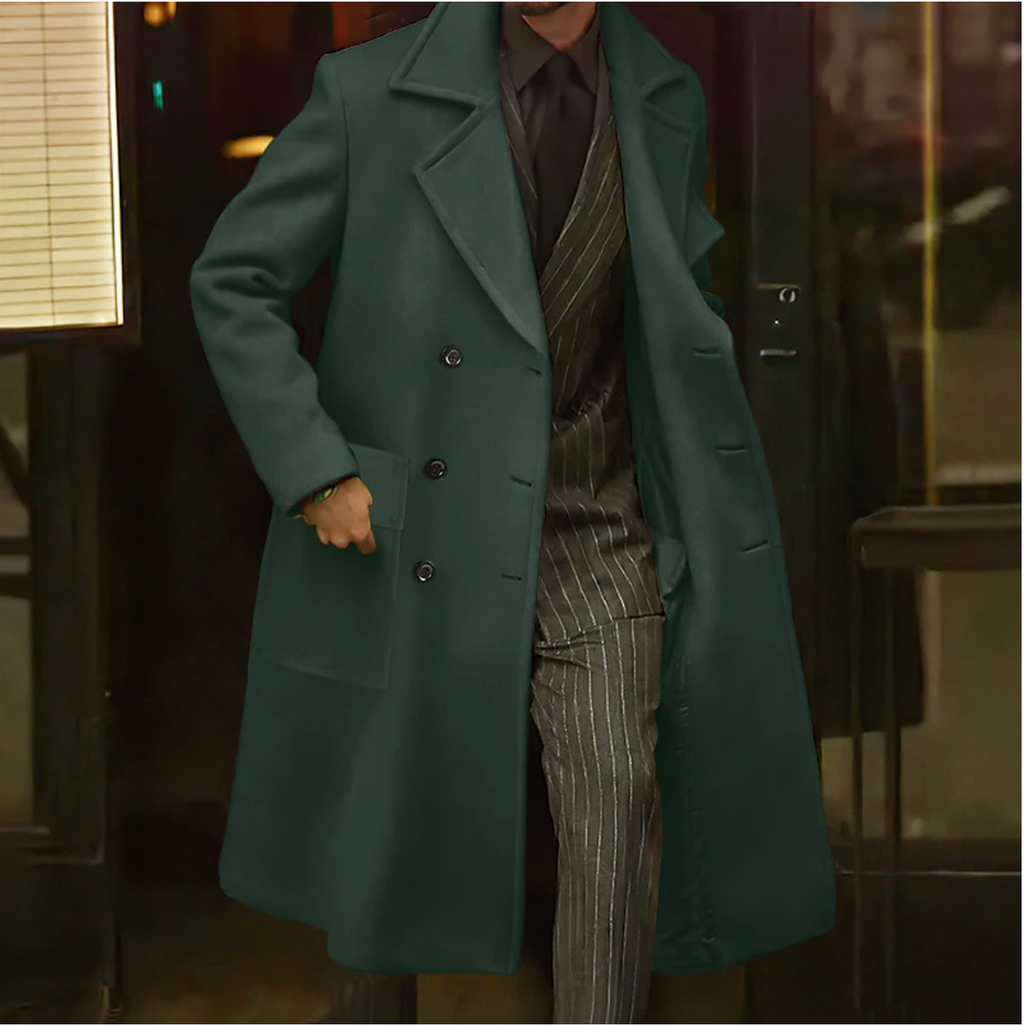 Luxury men's long winter coat with elegant warmth and sophisticated design | Nolan