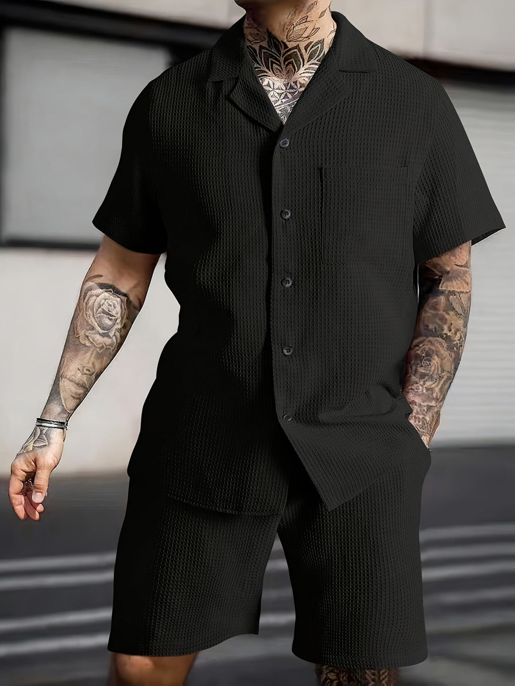 Men's Summer Set | Reverse Shirt & Shorts | Casual & Comfortable