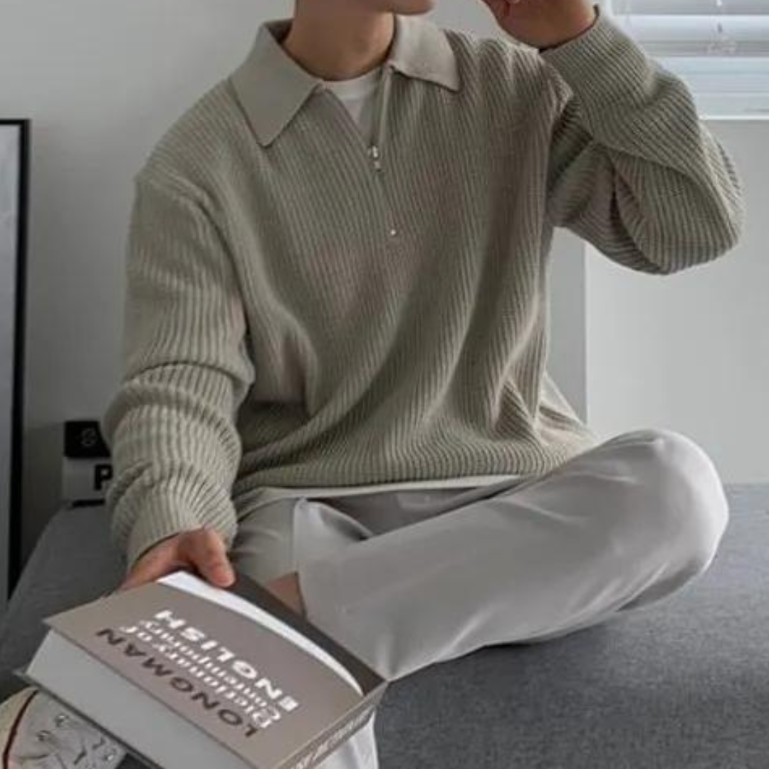 Elegant Half-Zip winter jumper for men with refined style and timeless warmth | Ezra