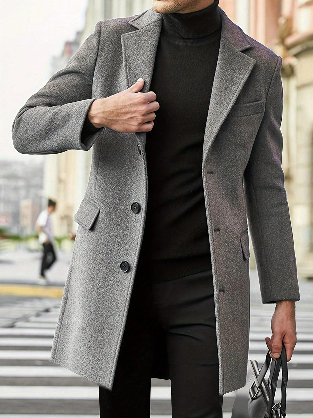 Classic Tailored Overcoat for Men with Timeless Elegance and Classic Hairstyle Design | Teun