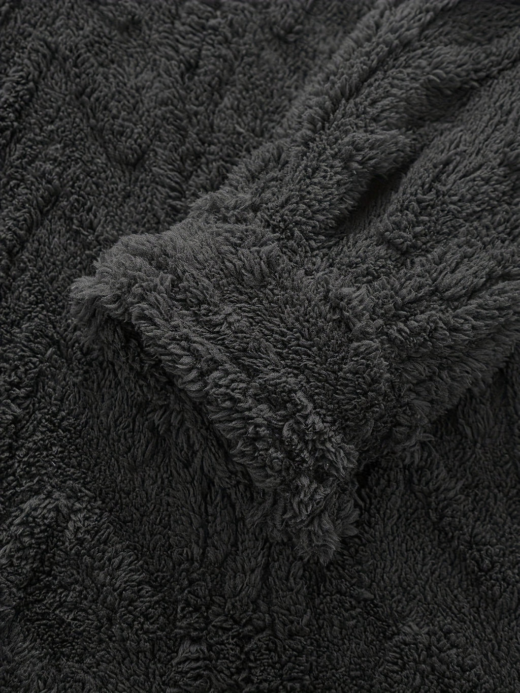 Cozy men's jacket | Warm & Stylish | Double-sided Plush Fleece | Hood & Button