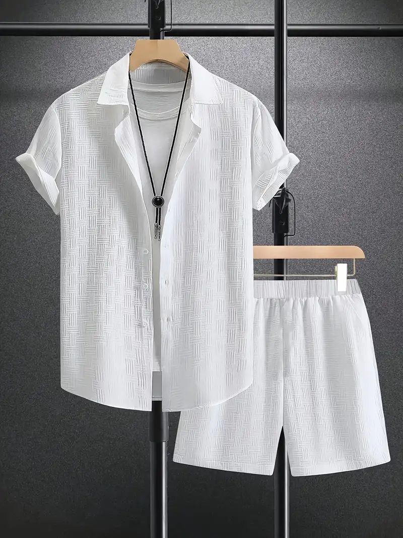 Men's Summer Set | Slim-Fit Shirt & Shorts | Light & Comfortable | Outdoor Activities