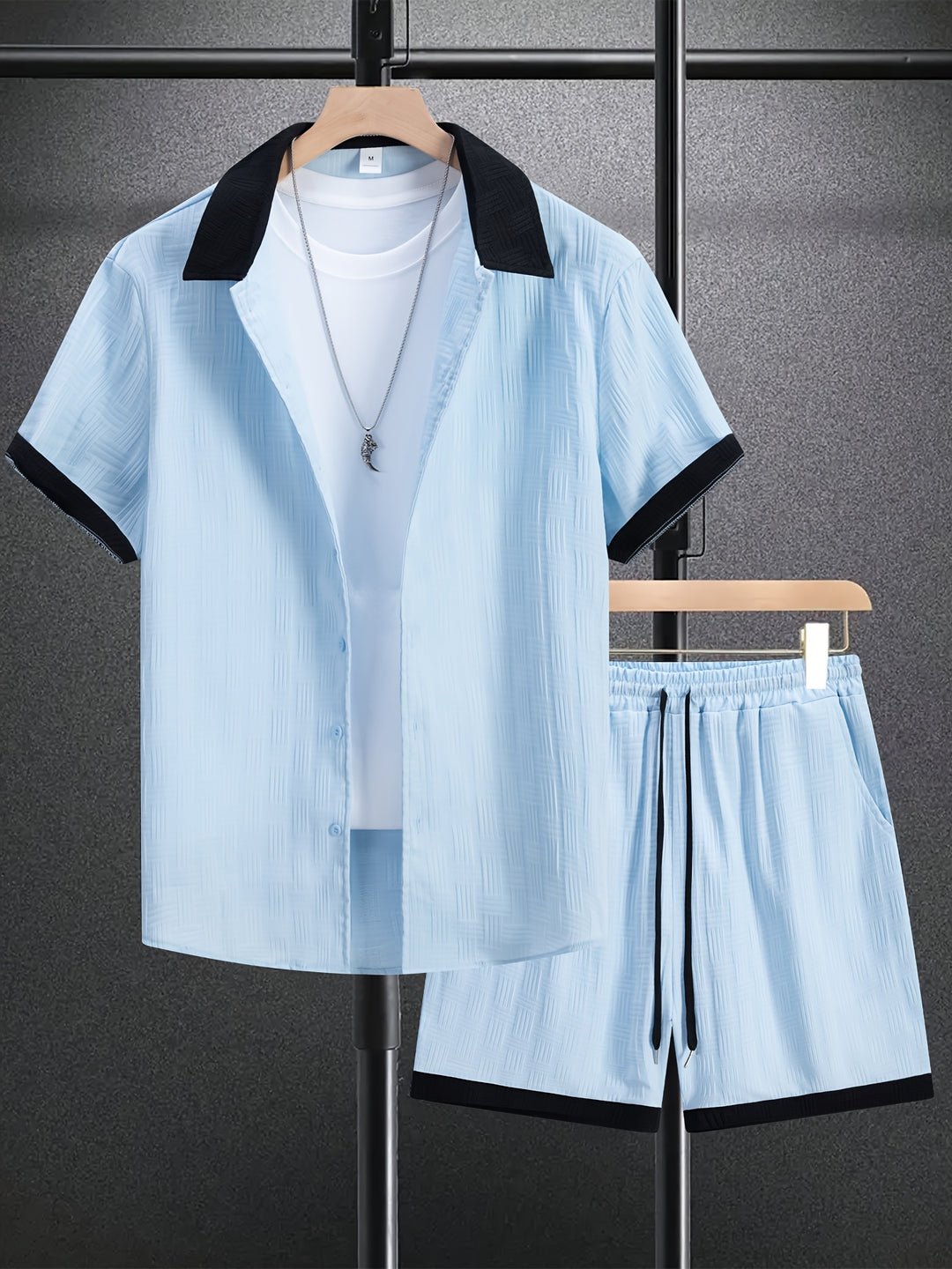 Men's Summer Set | Colour Block T-shirt & Shorts | Beach & Casual Outdoors