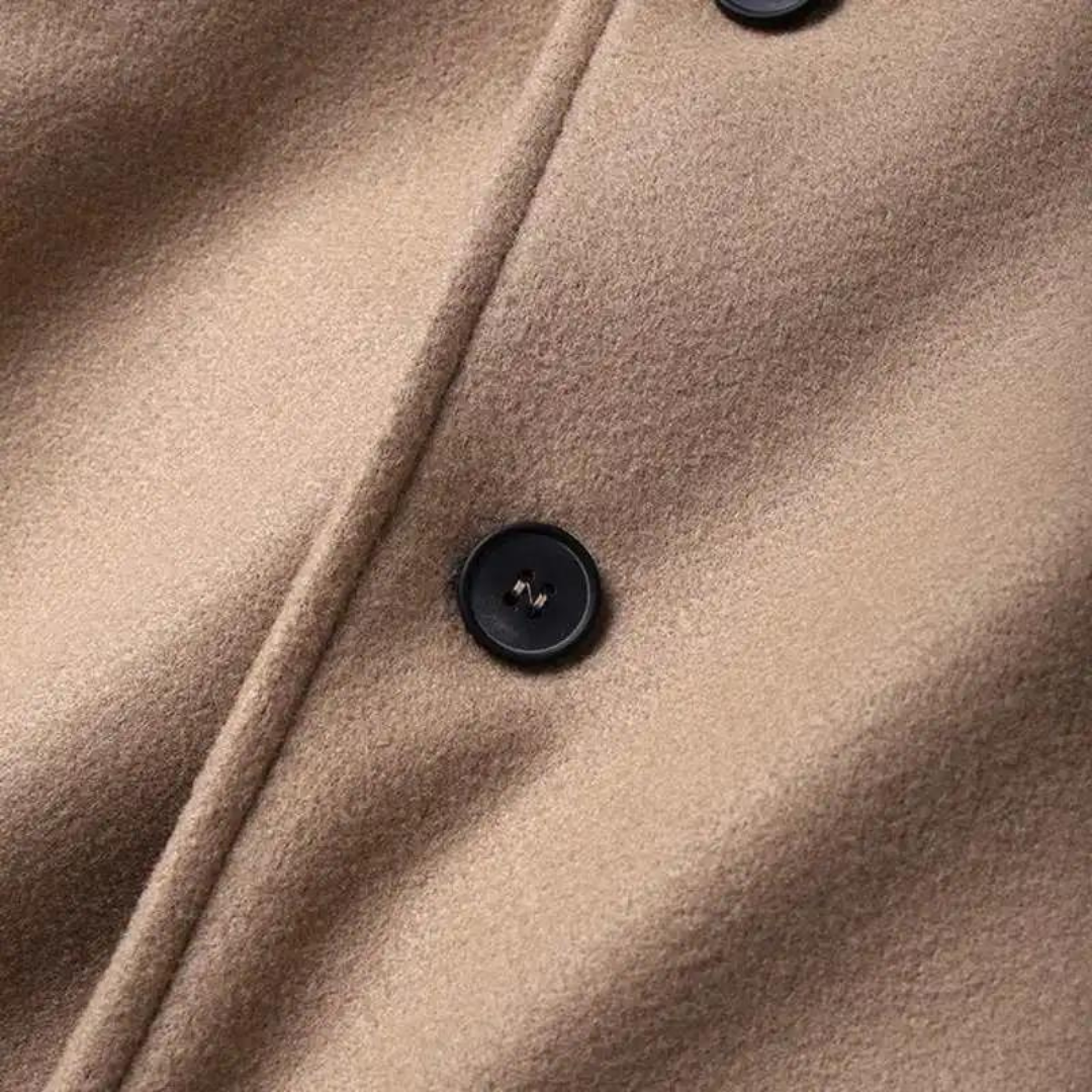 Cosy jacket with high collar and button closure for warmth and style | Joey