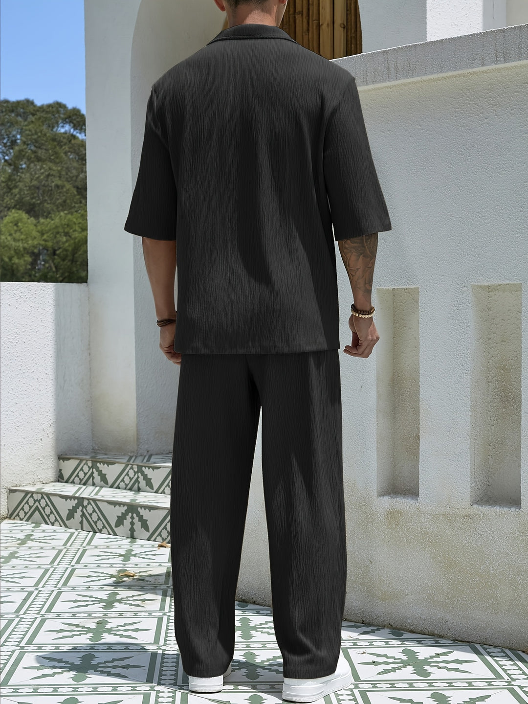 Men's Two-piece Set | Half-Sleeve Shirt & Pants | Casual & Comfortable