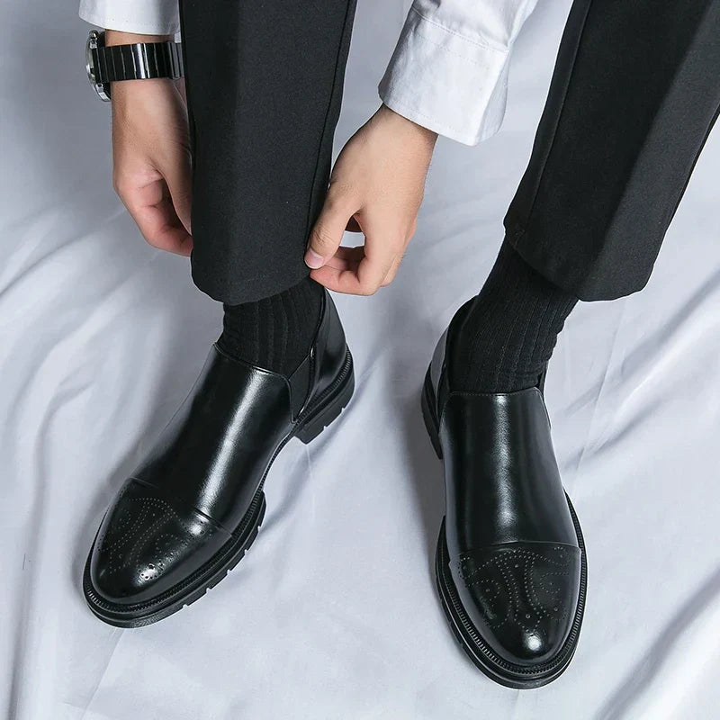 Classic Genuine Leather Slip-On Dress Shoes for Men with Elegant Finish | Quinn