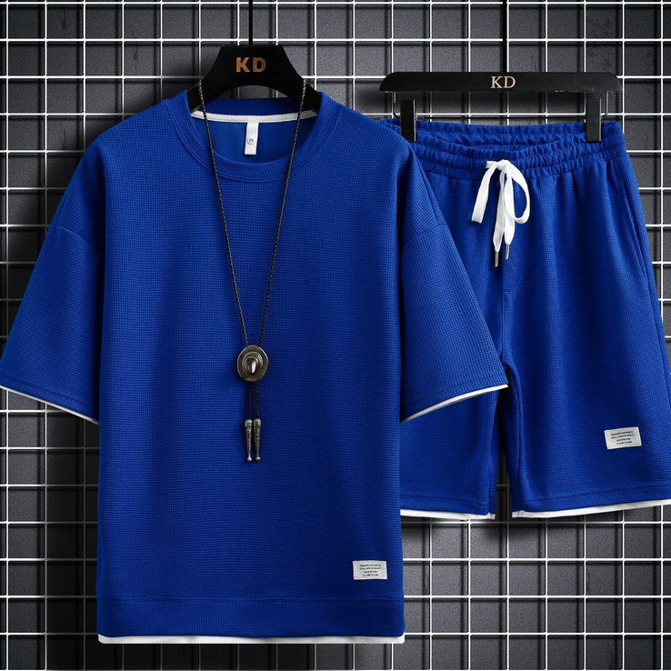 Men's Sports Set | Waffle Mesh & Breathable | Loose Fit | Polyester