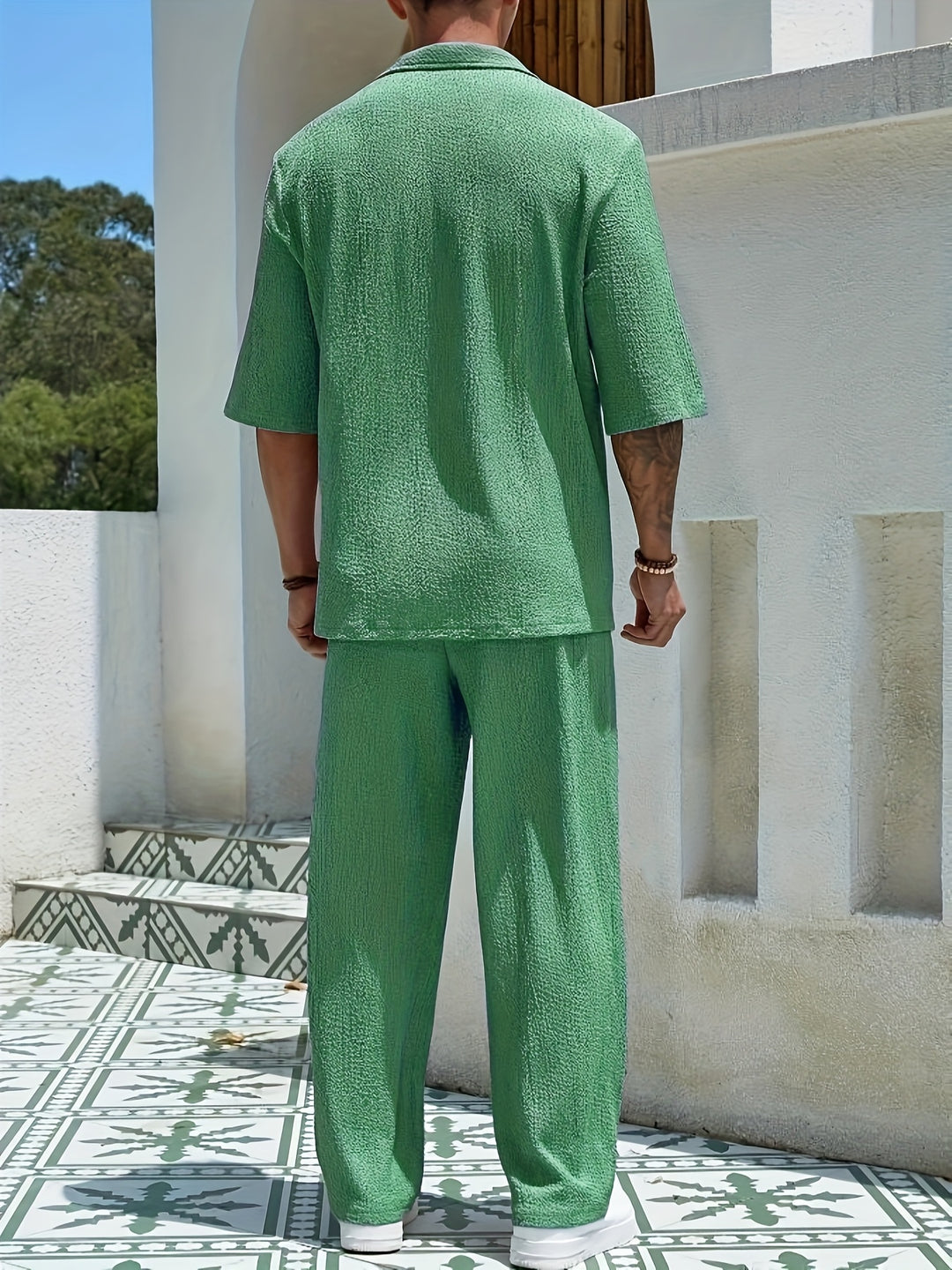 Men's Summer Set | Loose Fit & Turned Collar | Sporty & Comfortable