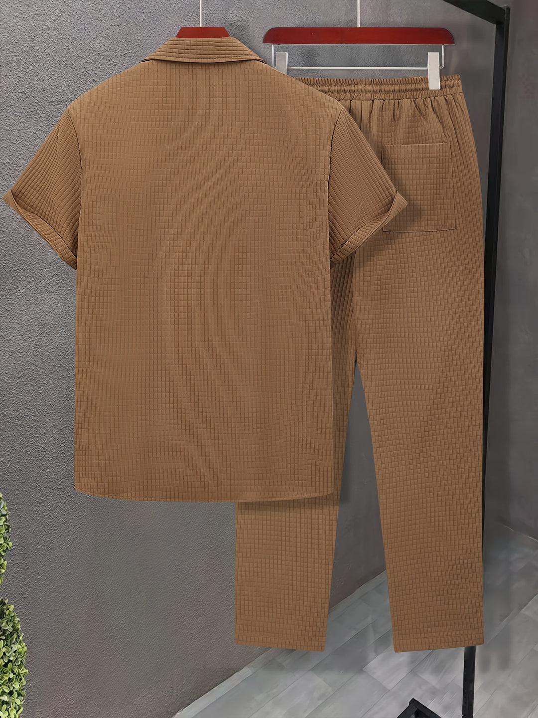 Men's Two-piece Casual Suit | Short-Sleeve Shirt & Long Pants | Summer