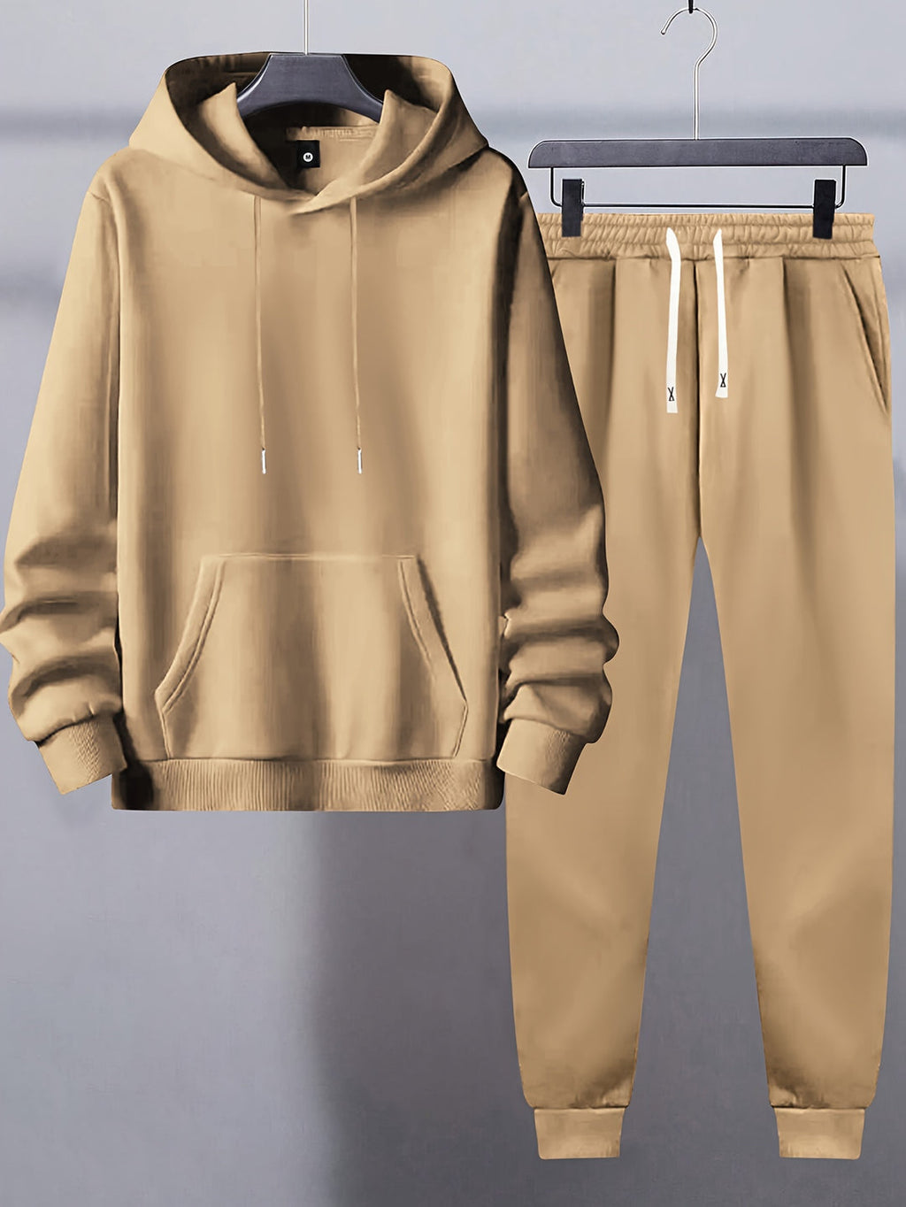 Men's Comfort Sweatsuit | Plain hooded jumper & Drawstring trousers | Sporty & Casual
