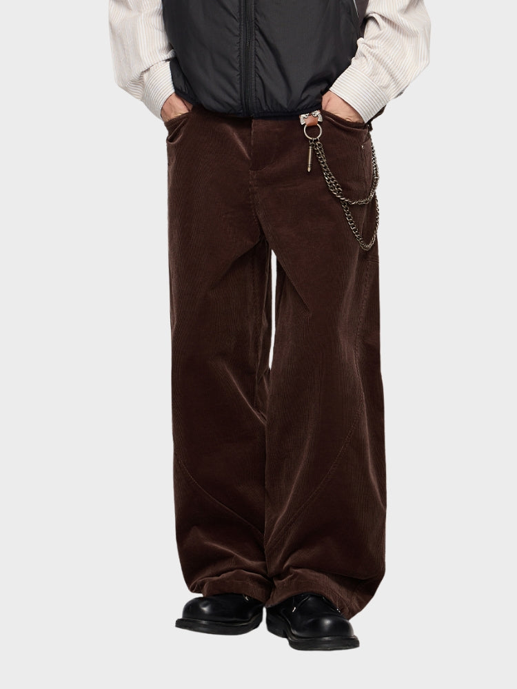 Casual oversized corduroy trousers for men with relaxed fit and modern style | Tim