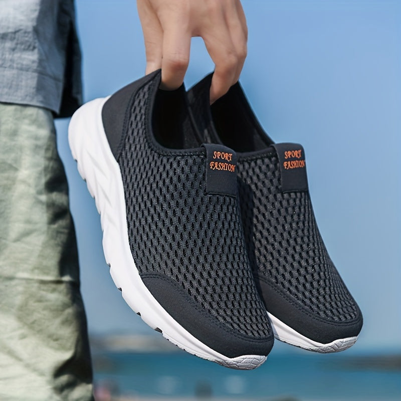 Men's Slip-on Sneakers | Breathable Mesh | Comfortable Walking Shoes | Lightweight Sports Shoes