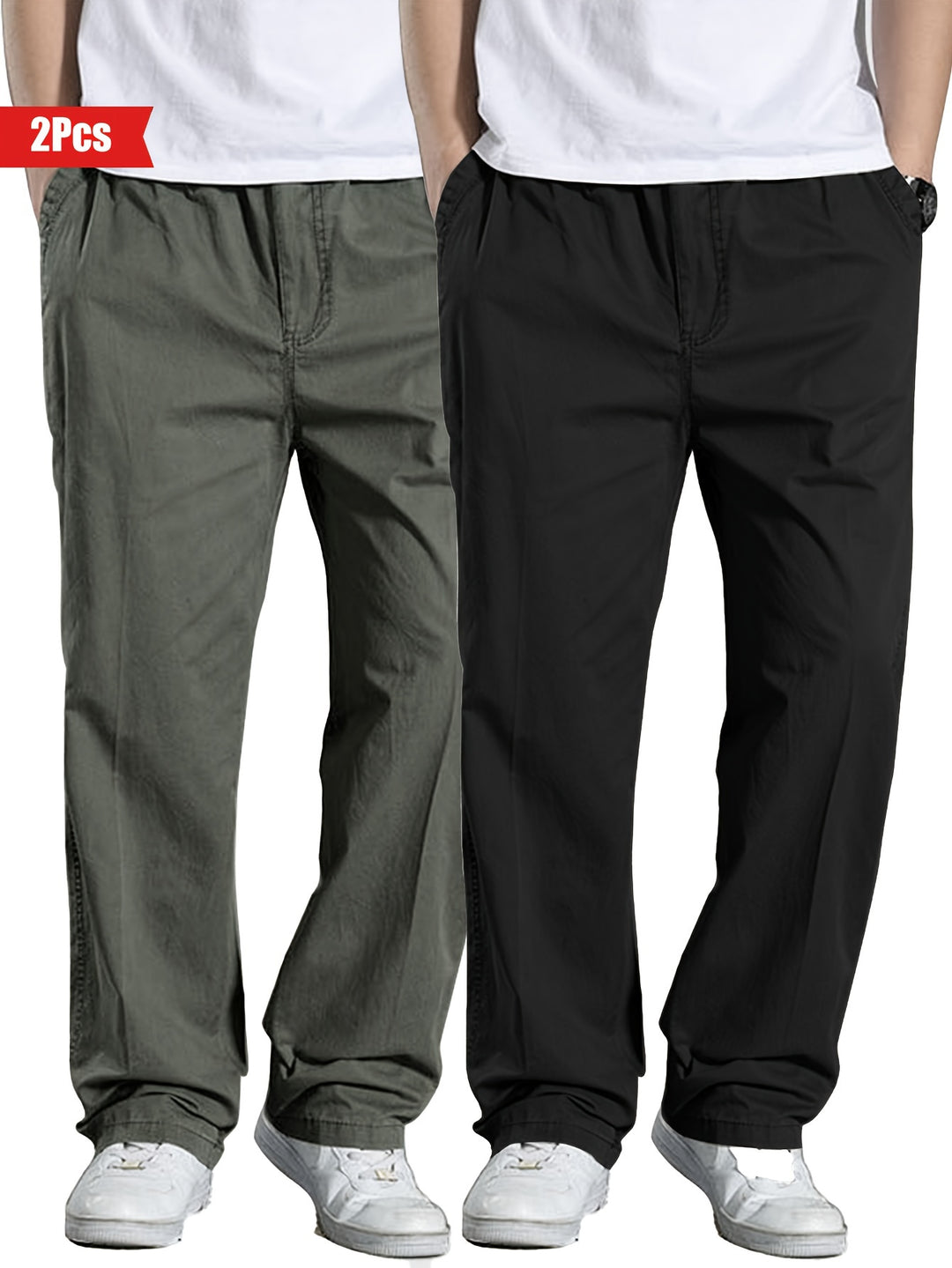 Men's Set of 2 Pants | 100% Cotton & Loose Fit | Outdoor & Casual Clothing