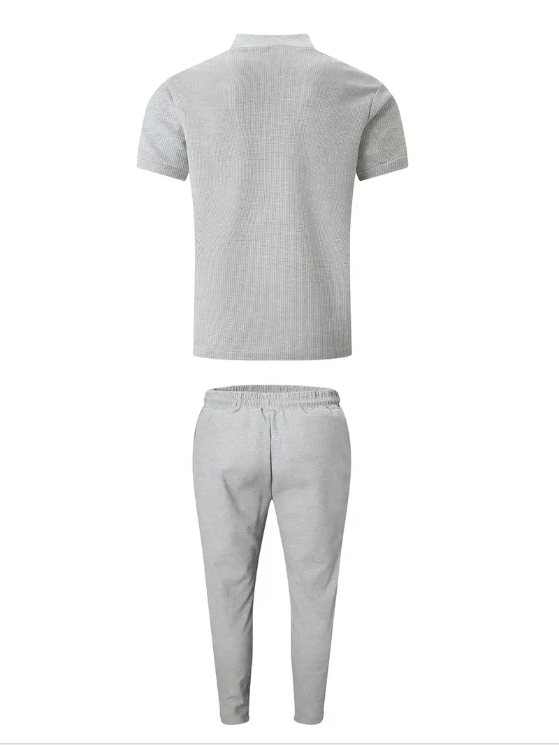 Men's set | Modern & Versatile | Zip-Up Shirt & Pants | Solid Colour