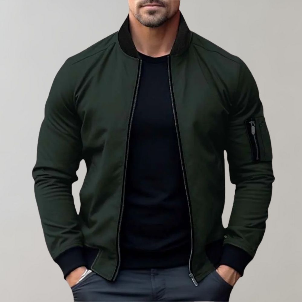 Chic and stylish bomber jacket for men with effortless charm and urban look | Sam