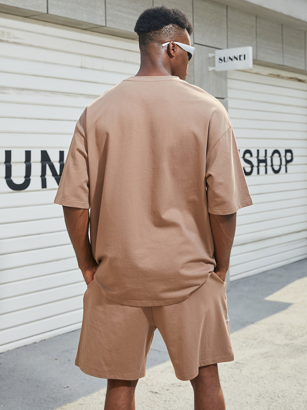 Slim and Casual Men's 2-Piece Solid Coloured T-Shirt and Short Summer Set | Joas