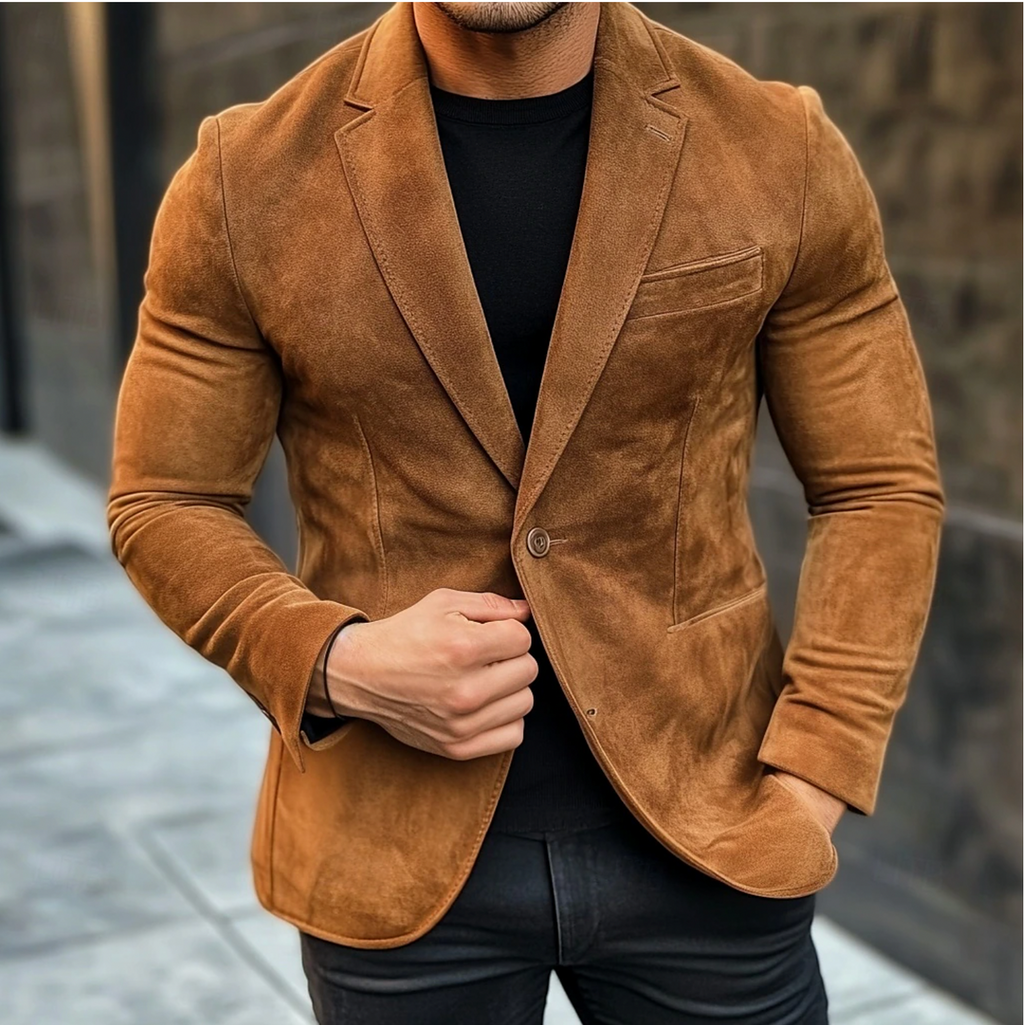Luxury suede blazer for men with timeless sophistication and modern elegance | Sef