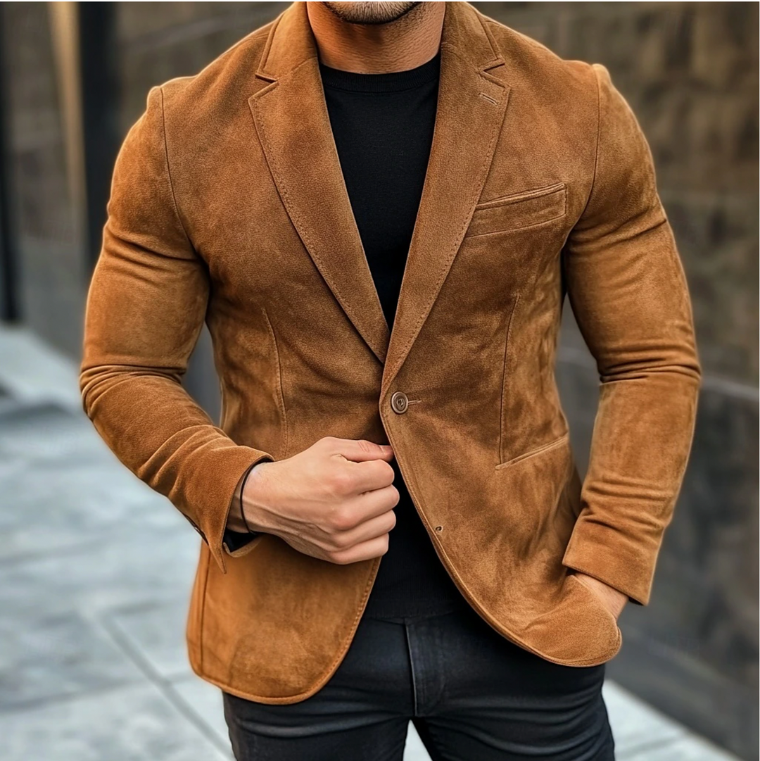 Luxury suede blazer for men with timeless sophistication and modern elegance | Sef