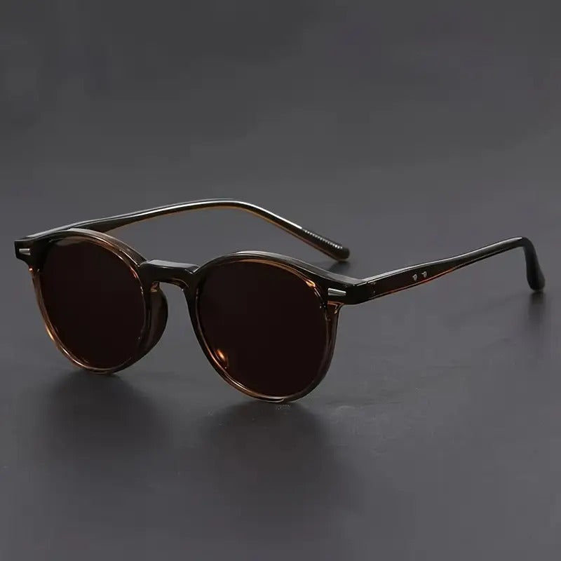 Men's Sunglasses | Lightweight Round Frame | Retro Tortoiseshell Design | Streetstyle & Casual