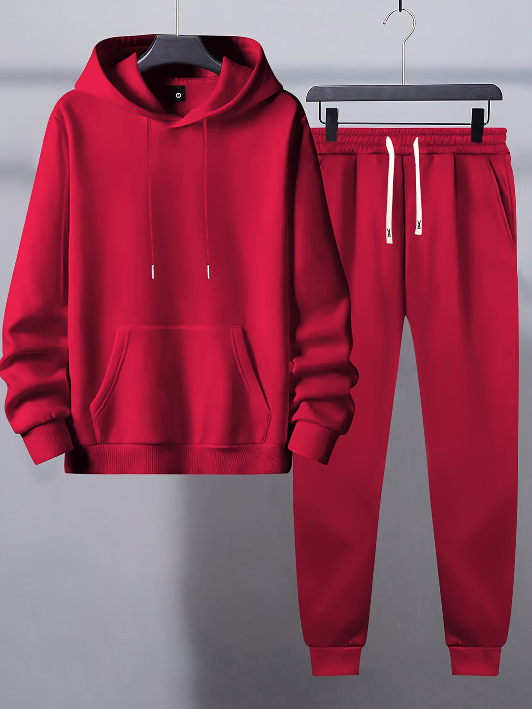 Men's Comfort Sweatsuit | Plain hooded jumper & Drawstring trousers | Sporty & Casual