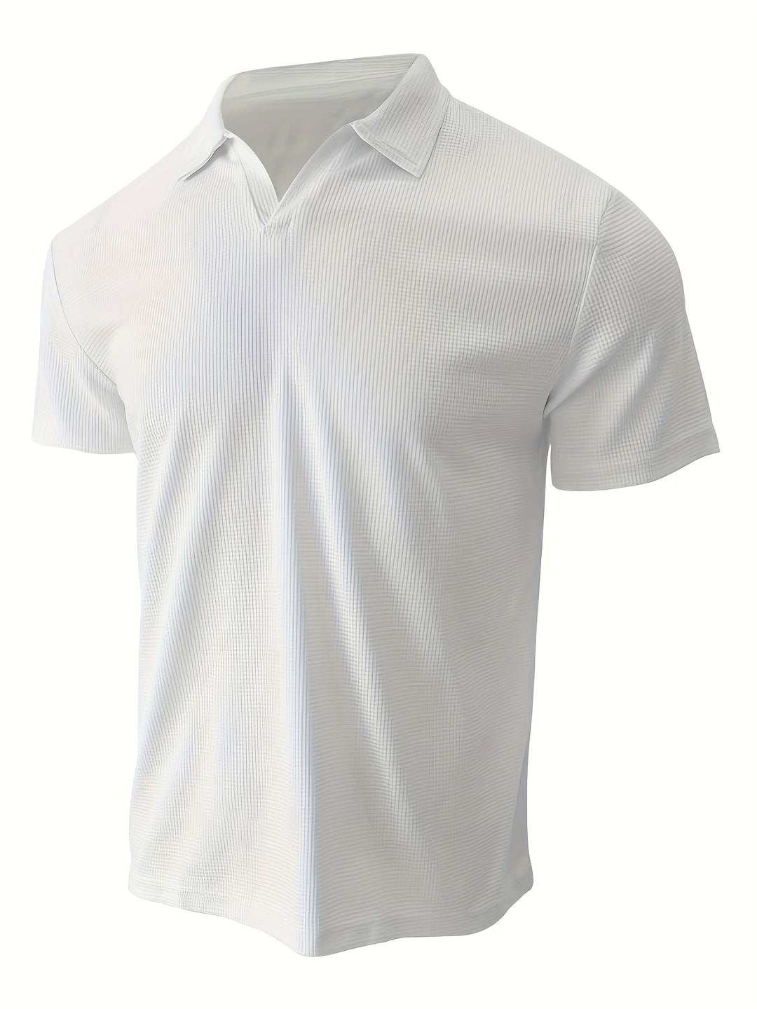 Men's Polo | Solid Colour & Grid Texture | Comfortable Collar | Breathable & Casual