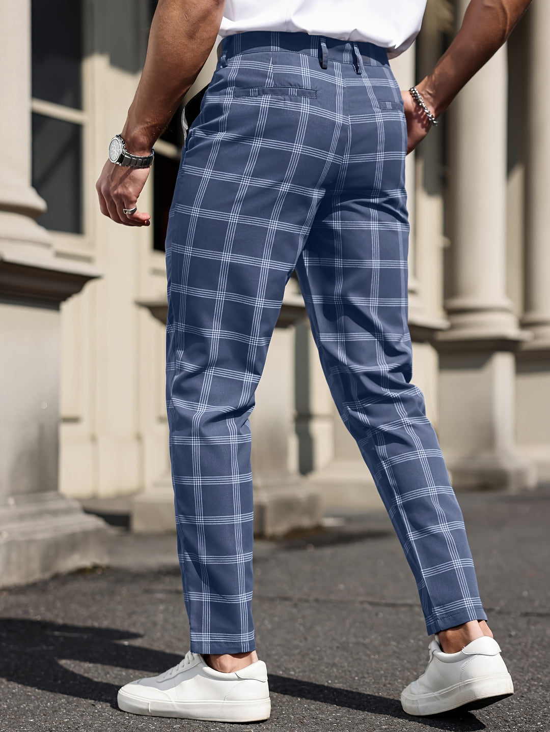 Men's Trousers | Checkered Design | Straight Leg | Comfort & Pockets | Spring & Autumn