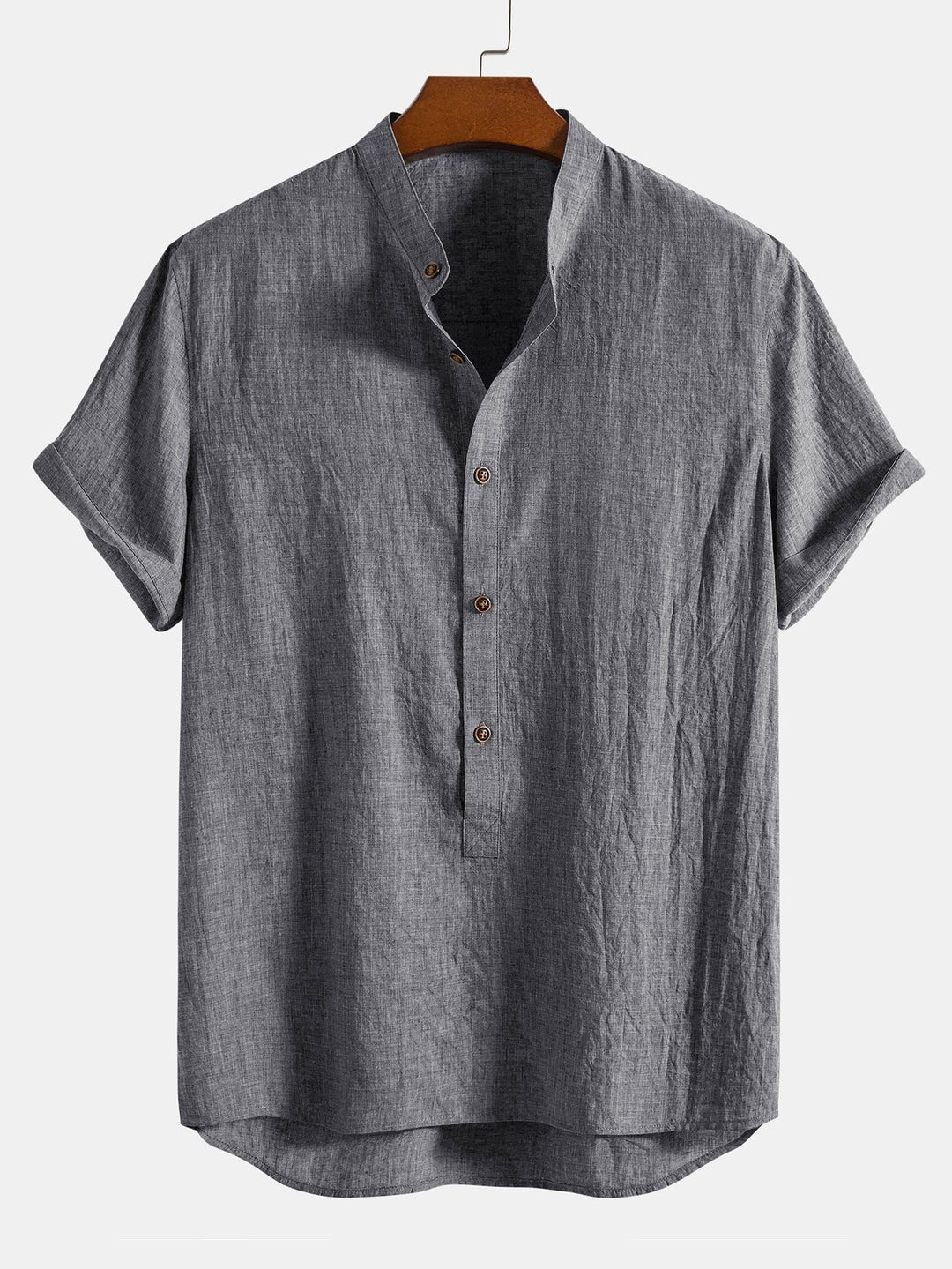 Men's Set | Short-sleeve Shirt & Trousers | Breathable & Casual | Linen Blend & Cotton