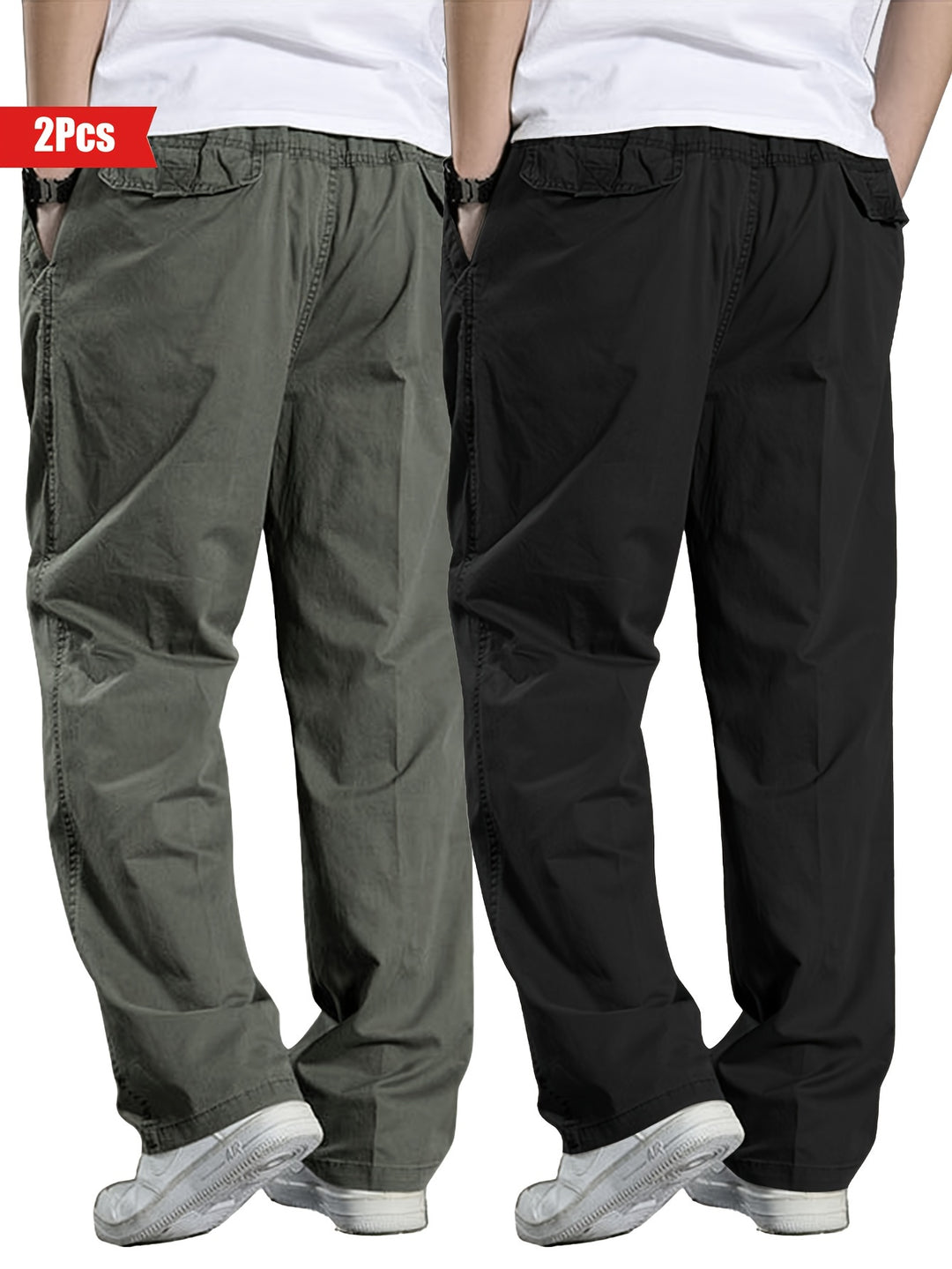 Men's Set of 2 Pants | 100% Cotton & Loose Fit | Outdoor & Casual Clothing